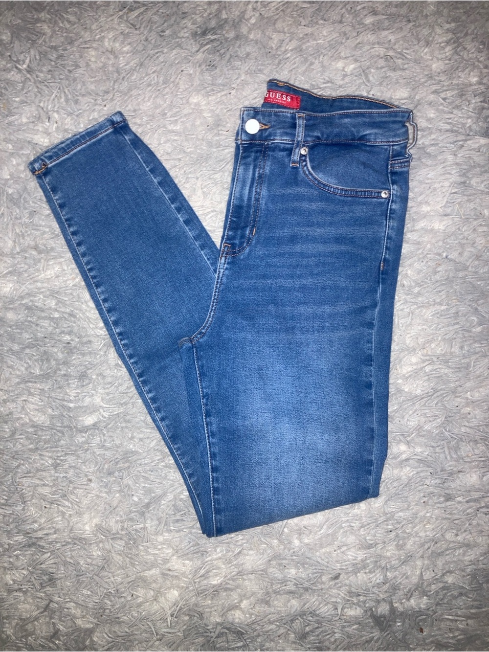 Guess Slim Midwash Skinny Jeans in Blue